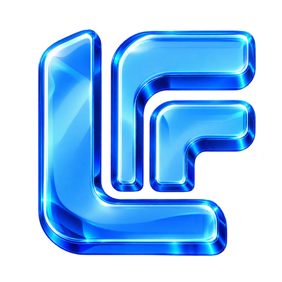 Объёмный стеклянный знак LF VPN